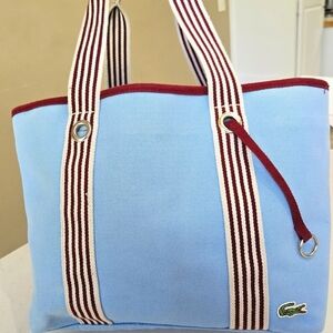 Lacoste Light Blue Canvas Tote Bag